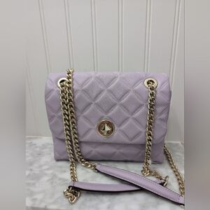 Kate Spade Lilac Quilted Shoulder Bag with Silver Chain